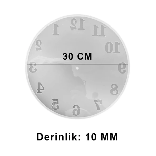 Epoksi Rakamlı Saat Kalıbı 30 CM - Resim 2