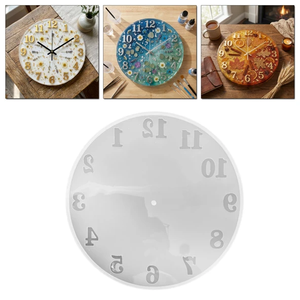 Epoksi Rakamlı Saat Kalıbı 30 CM ürün görseli 1
