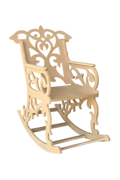 Özka Hobi Ahşap Ahşap Ham Mdf Dekoratif Büyük Boy Sallanan Sandalye - 102x67x109 ürün görseli 1