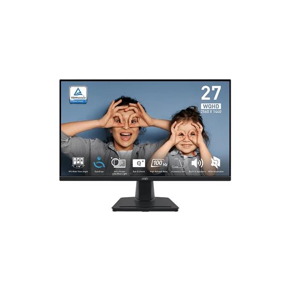 MSI 27 PRO MP275Q 100HZ 1MS QHD Flat VA  Anti-Glare Monitör ürün görseli 1