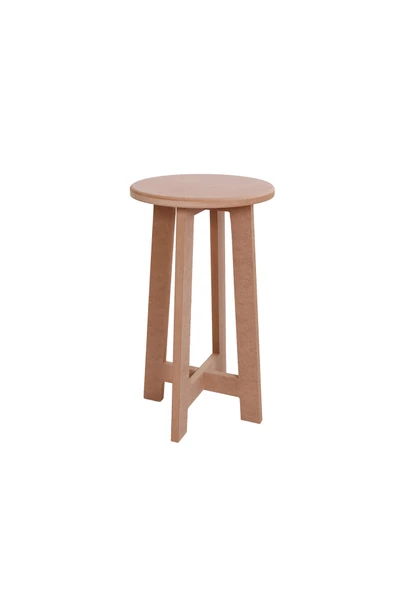 Özka Hobi Ahşap Ham Ahşap 18 Mm Mdf Orta Boy Dekoratif Tabure ( 30x30x42 Cm) ürün görseli 1