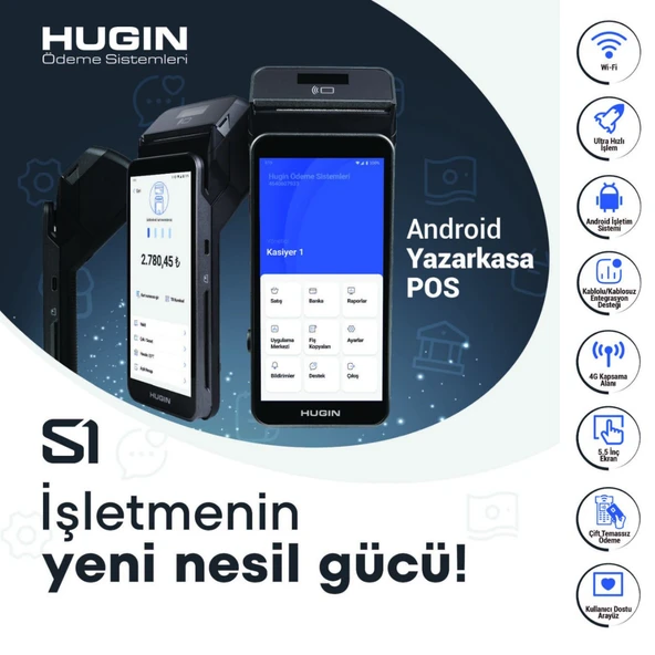 Hugin S1 Android Yazar Kasa POS - Kurulu Gönderim ürün görseli 1