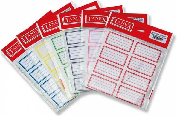 Tanex Okul Etiketi 5Li - 3 paket ürün görseli 1
