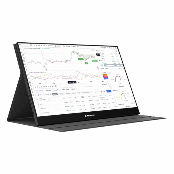 Ezcool Lite E15T 15.6" 60Hz 4Ms mHDMI+USB-C HDR FullHD FreeSync IPS Pivot Taşınabilir Dokunmatik Monitör ürün görseli 1