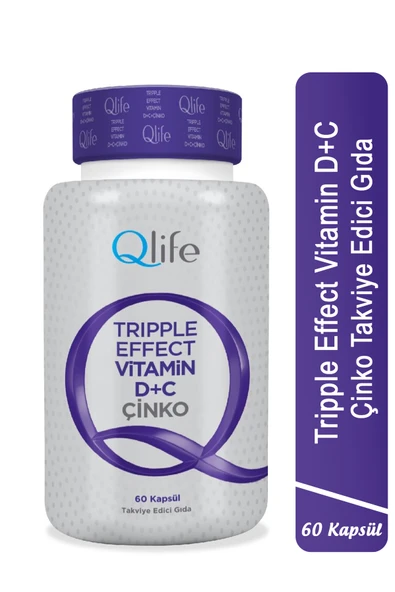Tripple Effect - C Vitamini ve D Vitamini ve Çinko 60 Kapsül ürün görseli 1