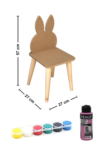 Özka Hobi Ahşap Ahşap Ham Mdf 18 Mm Aktivite Ve Etkinlik Çocuk Sandalyesi- Çs03 ürün görseli 1