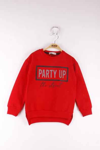 Toontoy Kız Çocuk Relax Fit Bisiklet Yaka Baskılı Sweatshirt - 2 İplik ürün görseli 1