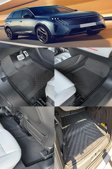 Sahler Peugeot 5008 2025 Sonrası 1.2 Mild Hybrit 4.5 D Paspas 3D Rizline Bagaj Havuzu ürün görseli 1