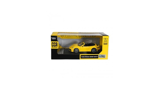 CCA Porsche 911 Carrera Cabriolet Sarı 1/32 Model Araba ürün görseli 1