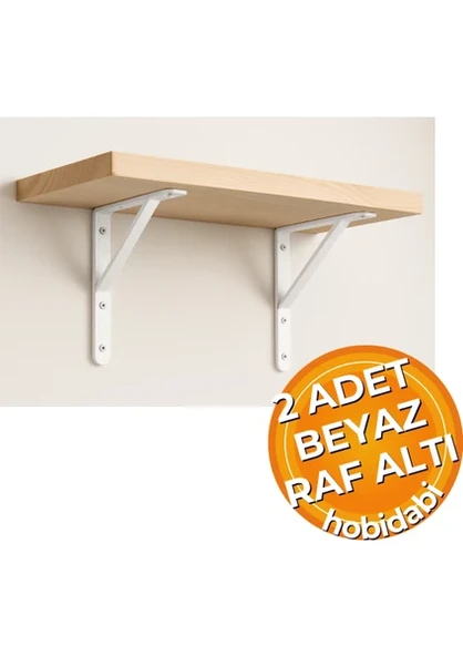 Hobidabi Raf Altı Dekoratif Raf Tutucu Ayak Ferforje Beyaz 18X26 cm 2 Adet ürün görseli 1