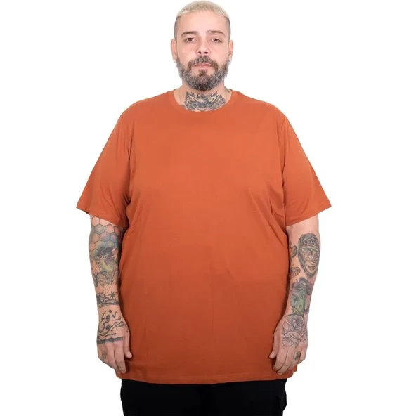 Büyük Beden Erkek Basic Bisiklet Yaka T-Shirt 20031 TARCIN ürün görseli 1