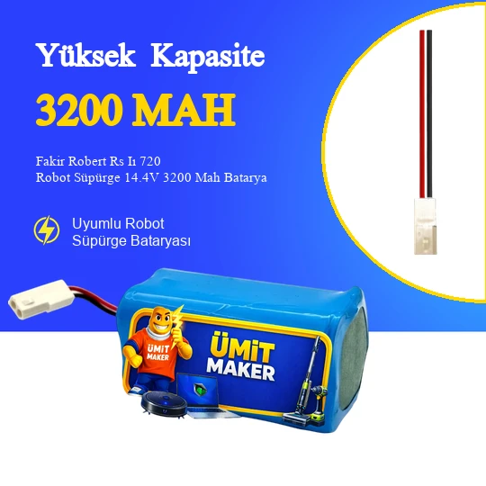 Fakir Robert Rs Iı 720 Robot Süpürge 14.4V 3200 Mah Batarya – Orjinal Uyumlu Uzun Ömürlü, Yüksek Performans Pil ürün görseli 1