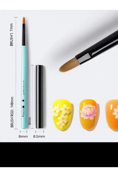 beautilux Profesyonel Oval Flat Nail Art Fırçası – Ombre Geçiş, Jel Uygulama ve Geniş Alanlar İçin ürün görseli 1