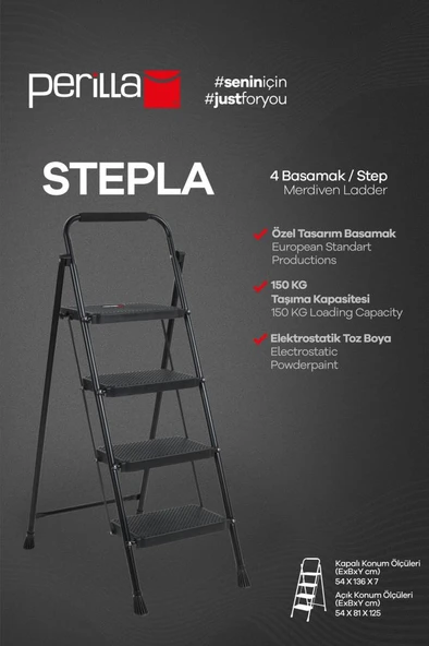 Perilla Stepla 4 Basamaklı Merdiven ürün görseli 1
