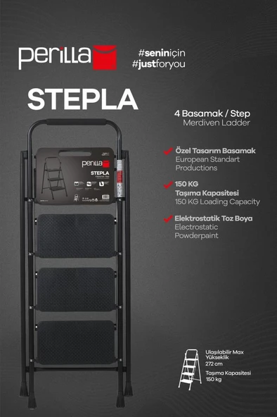 Perilla Stepla 4 Basamaklı Merdiven - Resim 2