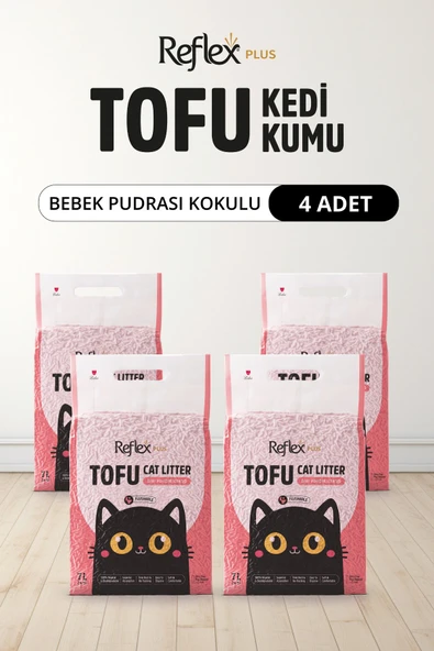 Reflex Plus Bebek Pudrası Kokulu Tofu Kedi Kumu 7L x 4 Adet ürün görseli 1