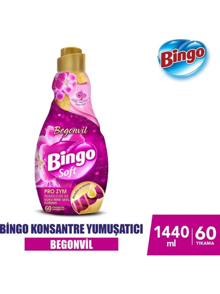 Bingo Konsantre Çamaşır Yumuşatıcısı Begonvil 1440 ml ürün görseli 1