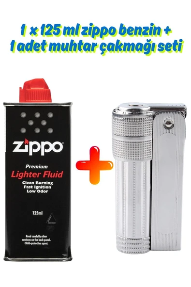 Silvio Monetti Benzinli Muhtar Çakmağı ve 125 ml Zippo Benzin ürün görseli 1