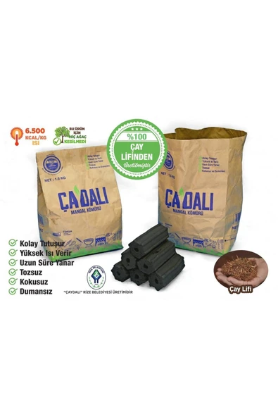 ÇAYDALI MANGAL KÖMÜRÜ_Çaydalı Sıkma Mangal Kömürü 1,5 kg ürün görseli 1