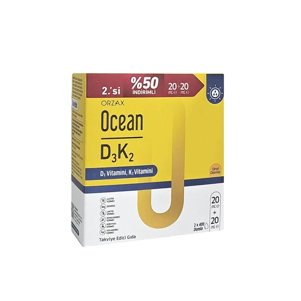 Ocean D3 K2 20 Ml+20 Ml Damla - 2.'si %50 İndirimli - Yeni Ambalaj ürün görseli 1