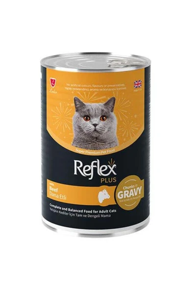 Reflex Plus Dana Etli Sos İçinde Et Parçacıklı Kedi Konservesi 400 Gr ürün görseli 1