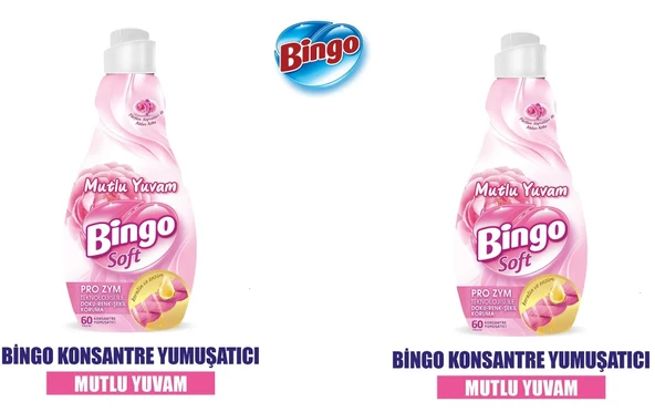 Bingo Bingo Soft Konsantre Çamaşır Yumuşatıcısı Mutlu Yuvam 1440 ml x 2 Adet ürün görseli 1