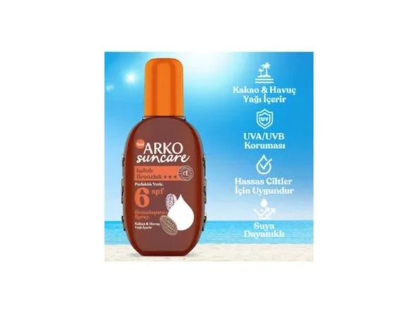 ARKO SUN CARE BRONZLAŞTIRICI SPREY SPF6+220 ML ürün görseli 1