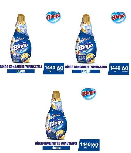 Bingo Konsantre Çamaşır Yumuşatıcısı Lilyum 1440 ml x 3 Adet ürün görseli 1
