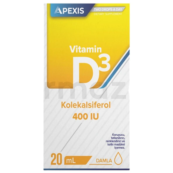 APEXİS VİTAMİN D3 KOLEKALSİFEROL 400 IU DAMLA 20 ML ürün görseli 1
