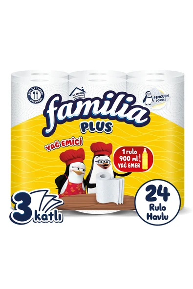 Plus Yağ Emici Kağıt Havlu 24 Rulo (6 Rulo x 4 Paket) ürün görseli 1