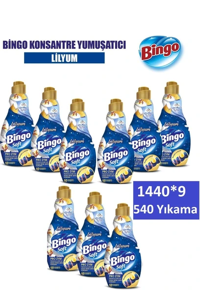 Bingo Konsantre Çamaşır Yumuşatıcısı Lilyum 1440 ml x 9 Adet ürün görseli 1