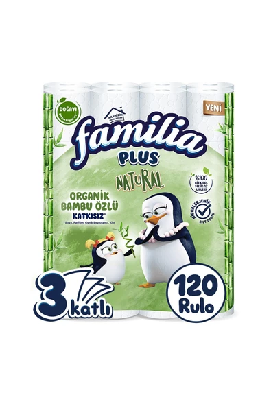 Plus Natural Tuvalet Kağıdı 120 Rulo (40 Rulo x 3 Paket) ürün görseli 1