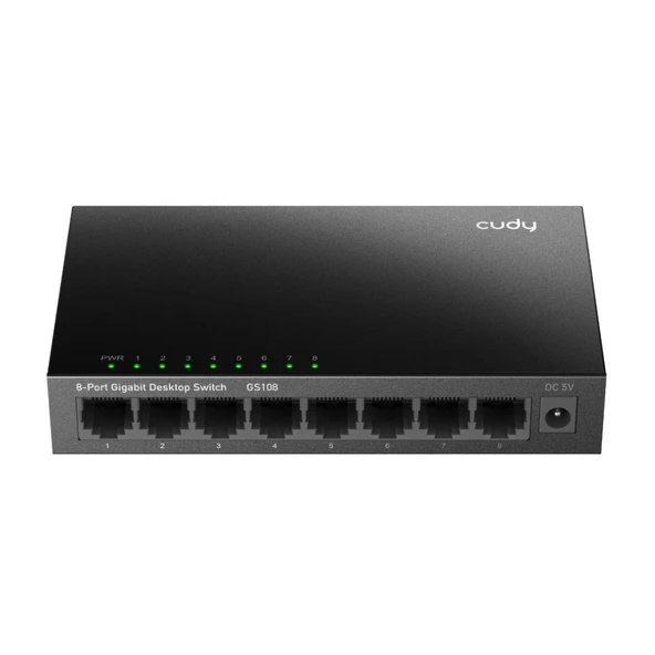 Cudy GS108 8 Port 10/100/1000 Mbps Gigabit Switch ürün görseli 1
