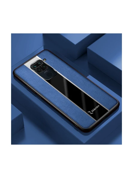 Zebana Xiaomi Redmi Note 9 Kılıf Zebana Premium Deri Kılıf Mavi ürün görseli 1