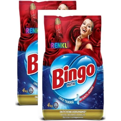 Bingo Renkli Toz Çamaşır Deterjanı 4 kg x 2li Toplam 8kg ürün görseli 1