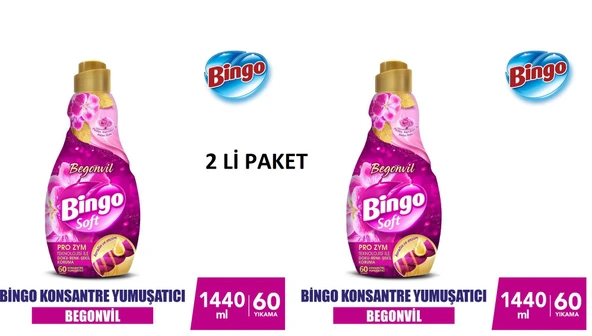 Bingo Konsantre Çamaşır Yumuşatıcısı Begonvil 1440 ml x 2 Adet ürün görseli 1