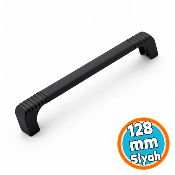 Mutfak Kulbu Çekmece Dolap Kulpu Metal Kulp Mobilya Dolabı Kulpları Siyah Renk (128 MM-12.8 CM) ürün görseli 1