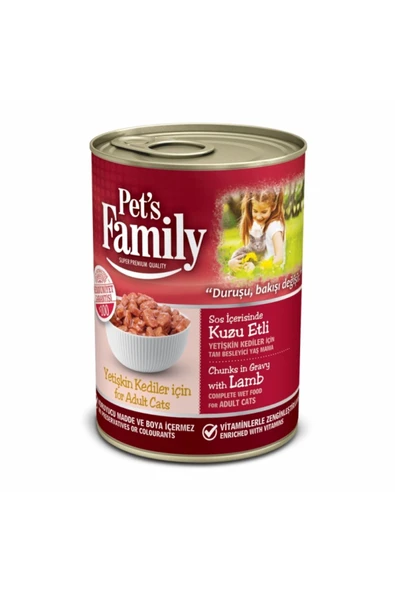 PET'S FAMİLY KUZU ETLİ KEDİ KONSERVESİ 400 GR ürün görseli 1