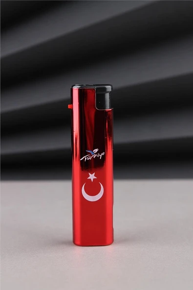 Silvio Monetti Kırmızı Led Fenerli Türkiye Yazılı Ve Türk Bayrağı Çakmak 24CSM932PR001 ürün görseli 1