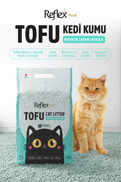 Reflex Plus Marsilya Sabunu Kokulu Tofu Kedi Kumu 7L ürün görseli 1