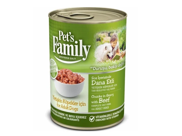 PET'S FAMİLY DANA ETLİ KÖPEK KONSERVESİ 400 GR ürün görseli 1