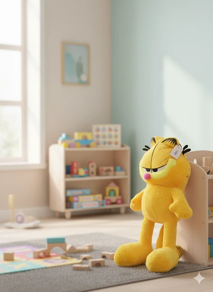 Garfield Peluş Oyuncak 60 cm Büyük Boy Uzun Bacaklı Yumuşak Peluş Kedi ürün görseli 1
