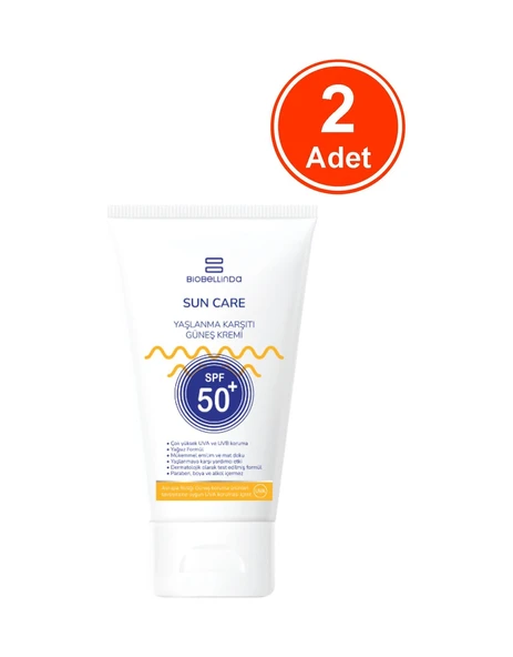 Biobellinda Yaşlanma & Leke Karşıtı Güneş Kremi +50 Spf 50 Ml X 2 Adet ürün görseli 1