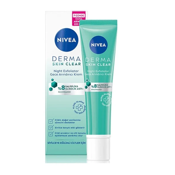 NIVEA DERMA SKIN CLEAR GECE KREMI 40 ML ürün görseli 1