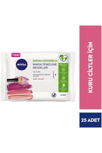 NIVEA 3 IN 1 BESLEYİCİ MAKYAJ TEMİZLEME MENDİLİ 25Lİ ürün görseli 1
