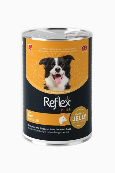 Reflex Plus Jöle İçinde Dana Etli Yetişkin Konserve Köpek Maması 400 Gr ürün görseli 1