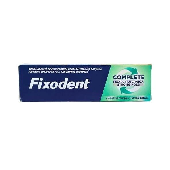 FİXODENT DİŞ PROTEZ YAPIŞTIRICI KREM COMPLETE EKSTRA FERAH 47 GR ürün görseli 1