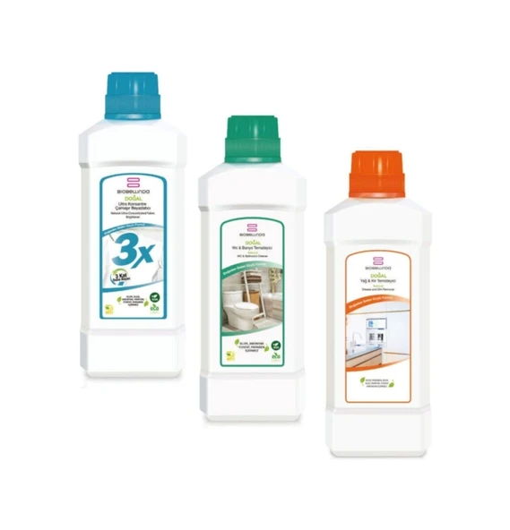 Biobellinda Wc + Banyo Temizleyici + 3X Çamaşır Beyazlatıcı + Yağ + Kir Temizleyici ürün görseli 1