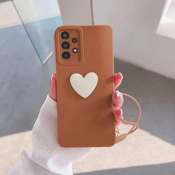 Zebana Samsung - Galaxy A23 Zebana Kalpli Love Silikon Kılıf - Kahverengi ürün görseli 1