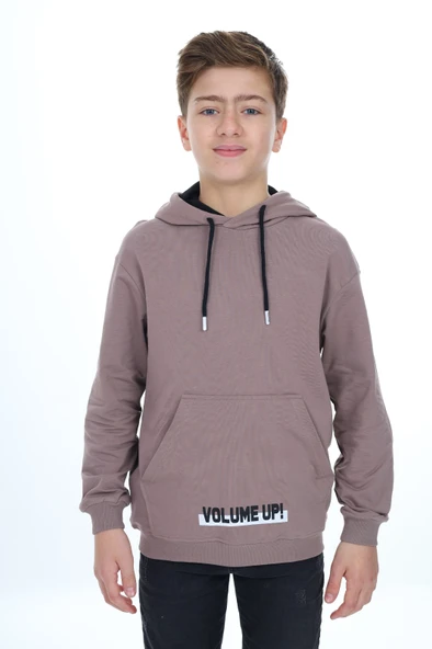 Toontoy Erkek Çocuk Oversize Kapüşonlu Cepli Baskılı Sweatshirt - 2 İplik ürün görseli 1